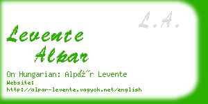 levente alpar business card